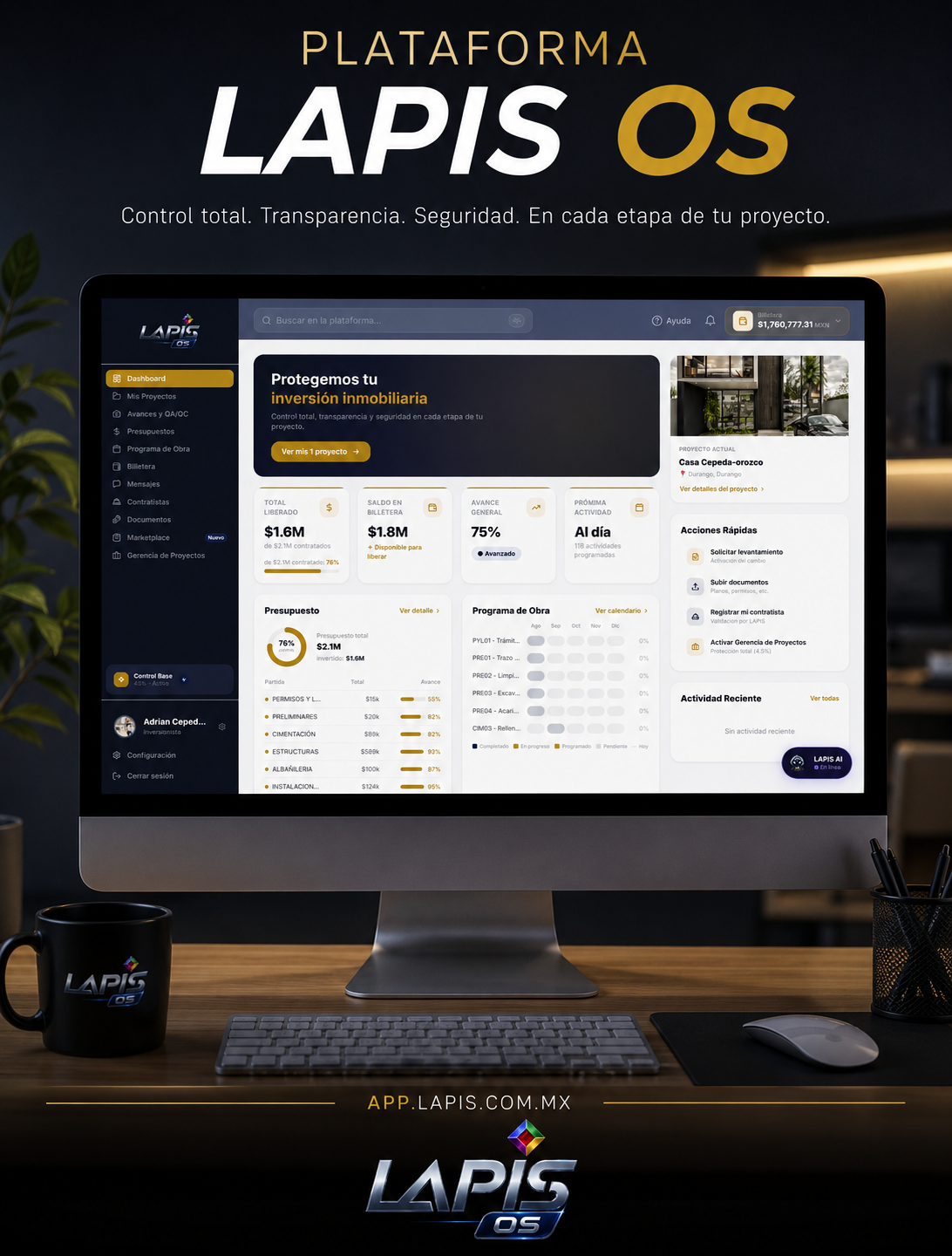 LAPIS OS platform dashboard